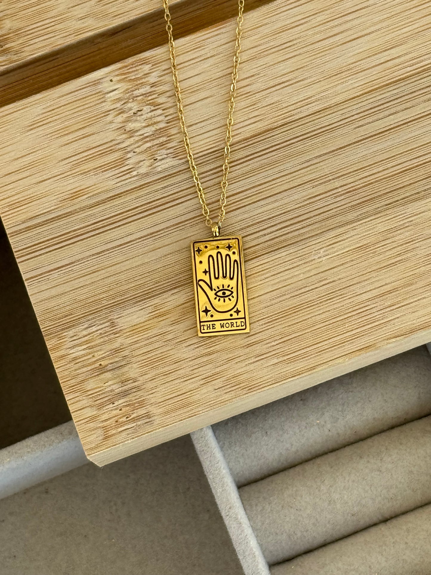 The World Tarot Card Necklace