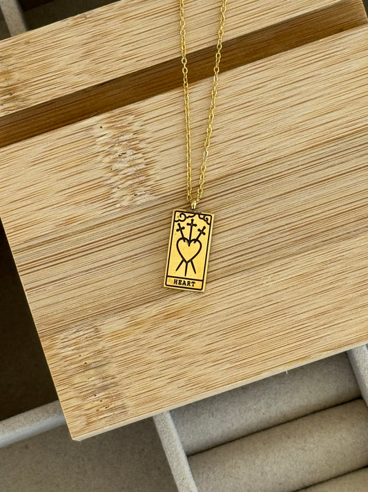 Heart Tarot Card Necklace